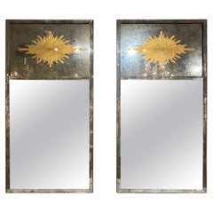 French Jansen Style Eglomise Mirrors