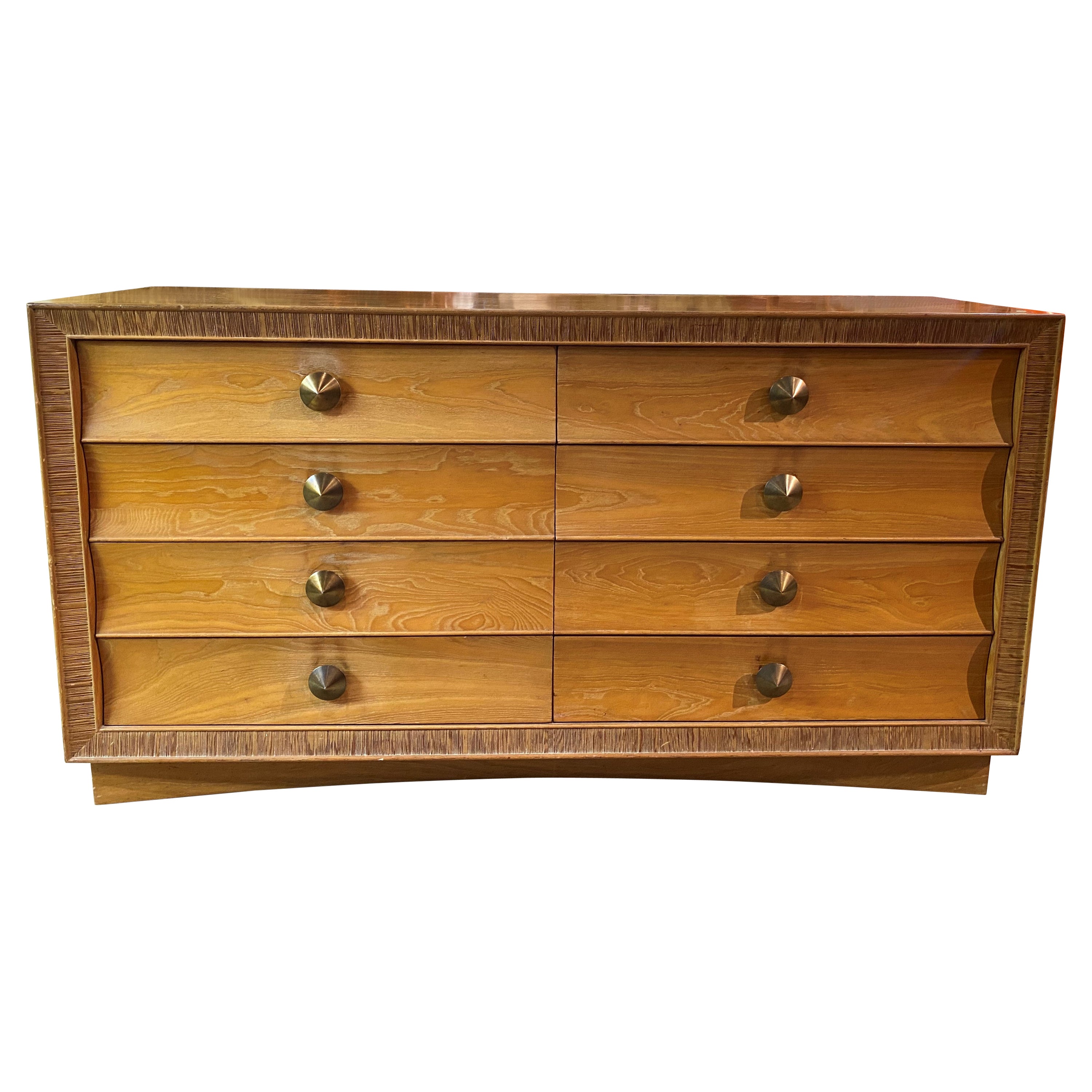 Paul Frankl Mid Century Eight-Drawer Oak Dresser for Brown-Saltman
