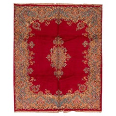 Vintage Persian Fine Traditional Handwoven Luxury Wool Red / Blue Rug