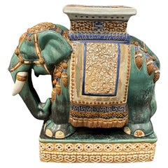 Retro Stunning Gorgeous Hollywood Regency Chinese Elephant Garden Plant Stand or Seat
