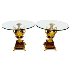 Antique Ferdinand Barbedienne Pair of Marble & Ormolu Urn Low Tables