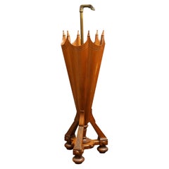 Antique Carved Walnut Umbrella