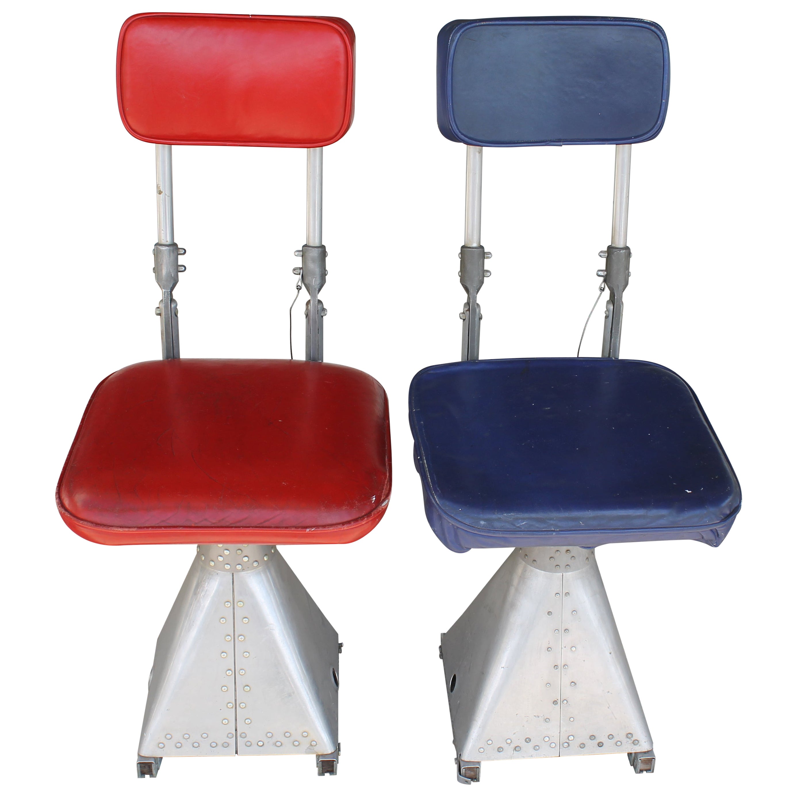 Pair of Machine Age Collapsible Airline Chairs For Sale