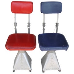 Vintage Pair of Machine Age Collapsible Airline Chairs