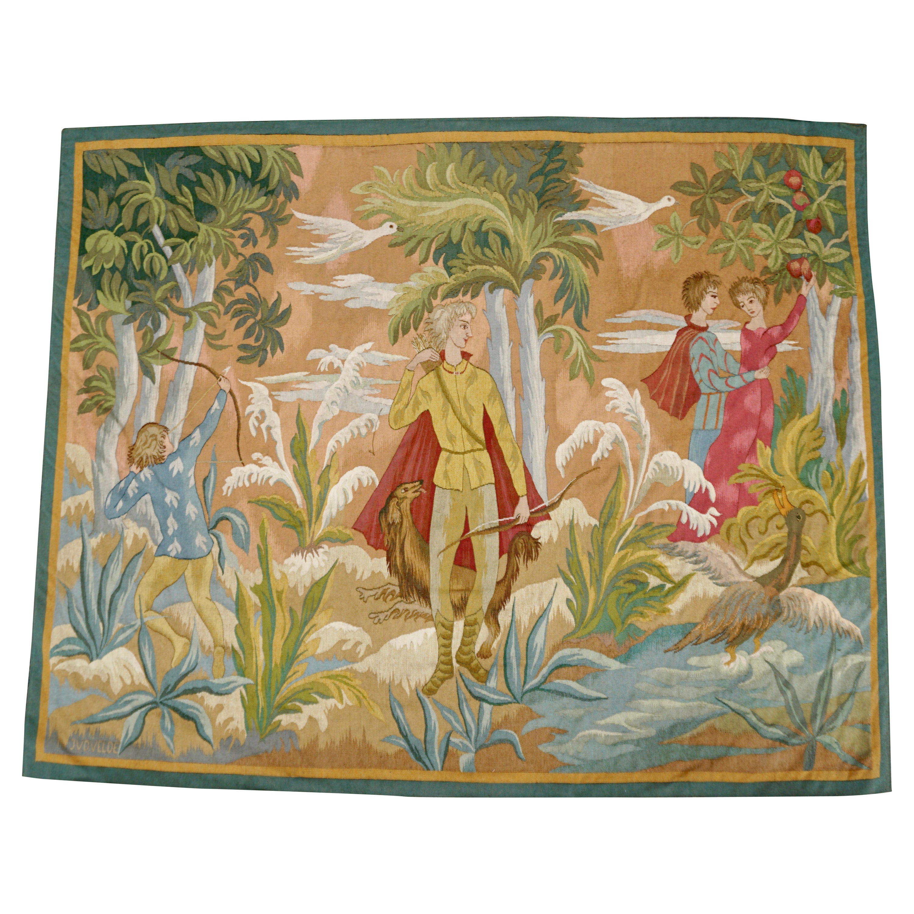 Belgian Figural Tapestry For Sale
