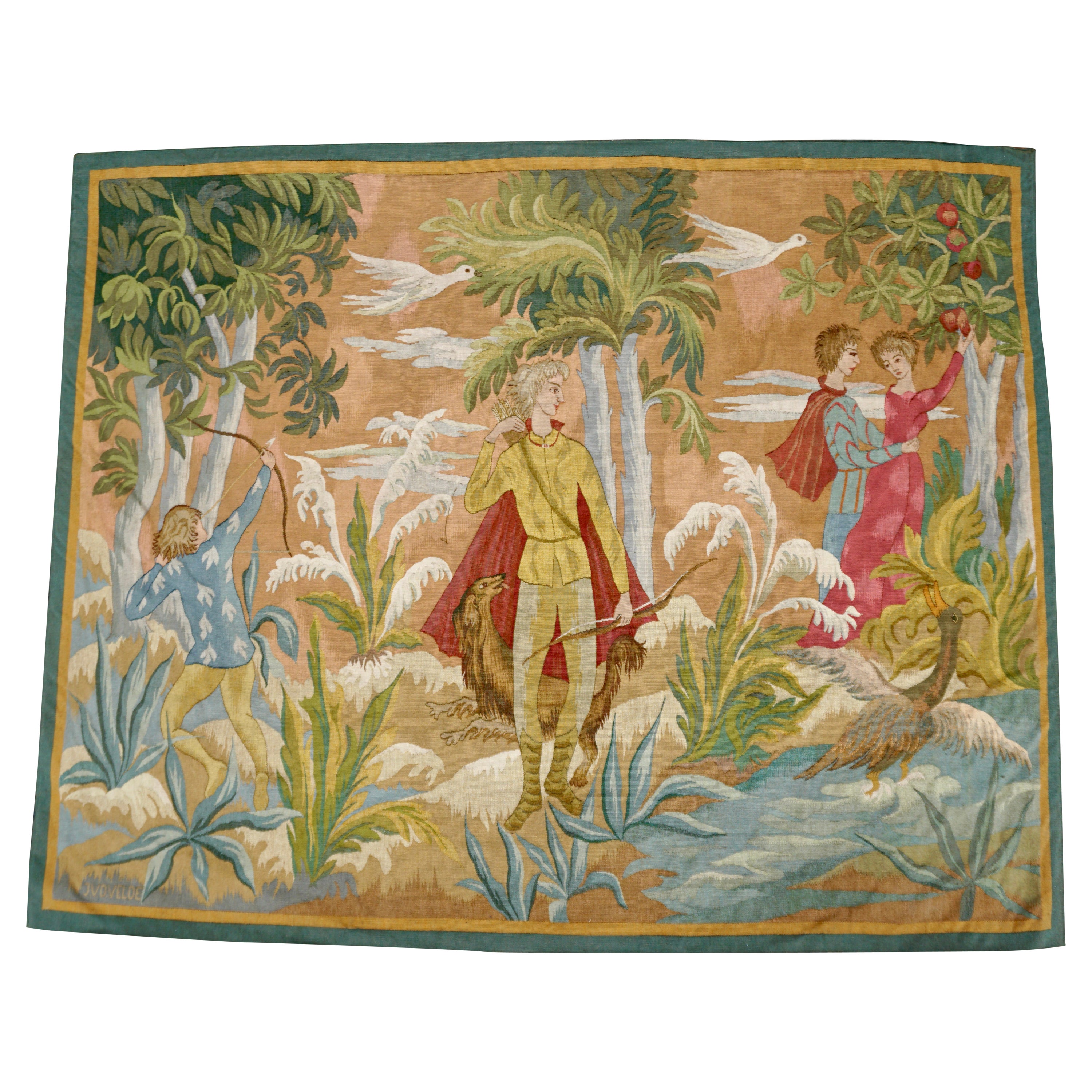 Tapisserie figurative belge en vente