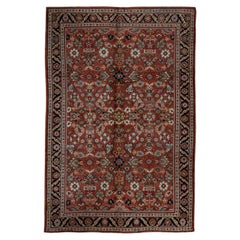 Antique Persian Fine Traditional Handwoven Luxury Wool Red / Black Rug