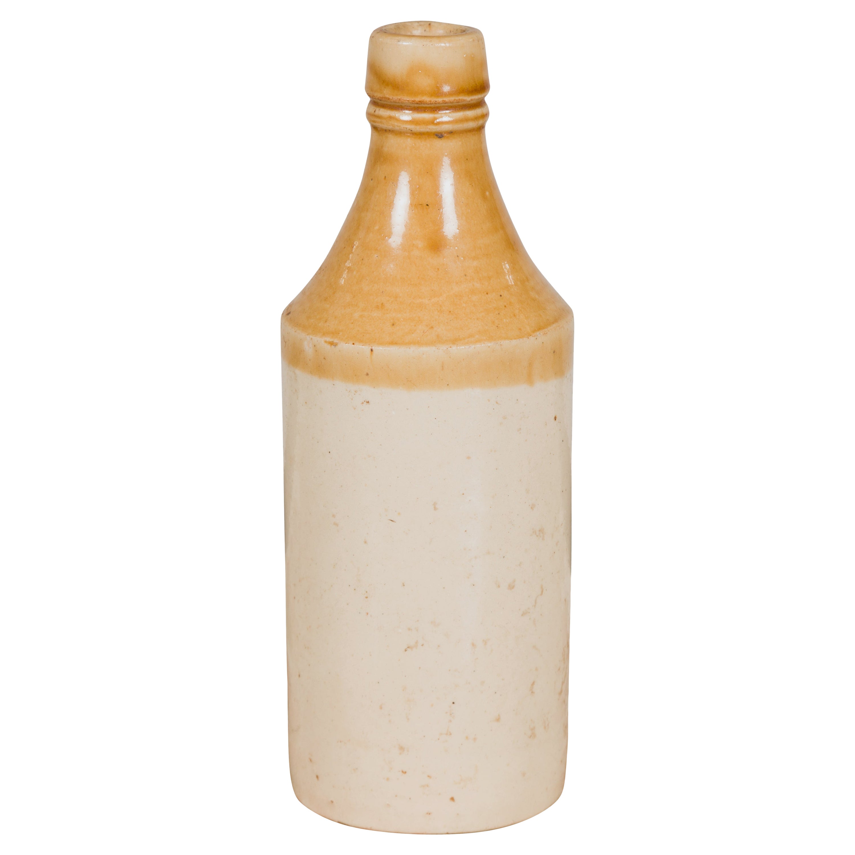Chinesischer Vintage-Flask aus Keramik mit gelber und cremefarbener Glasur, mehrfach verfügbar