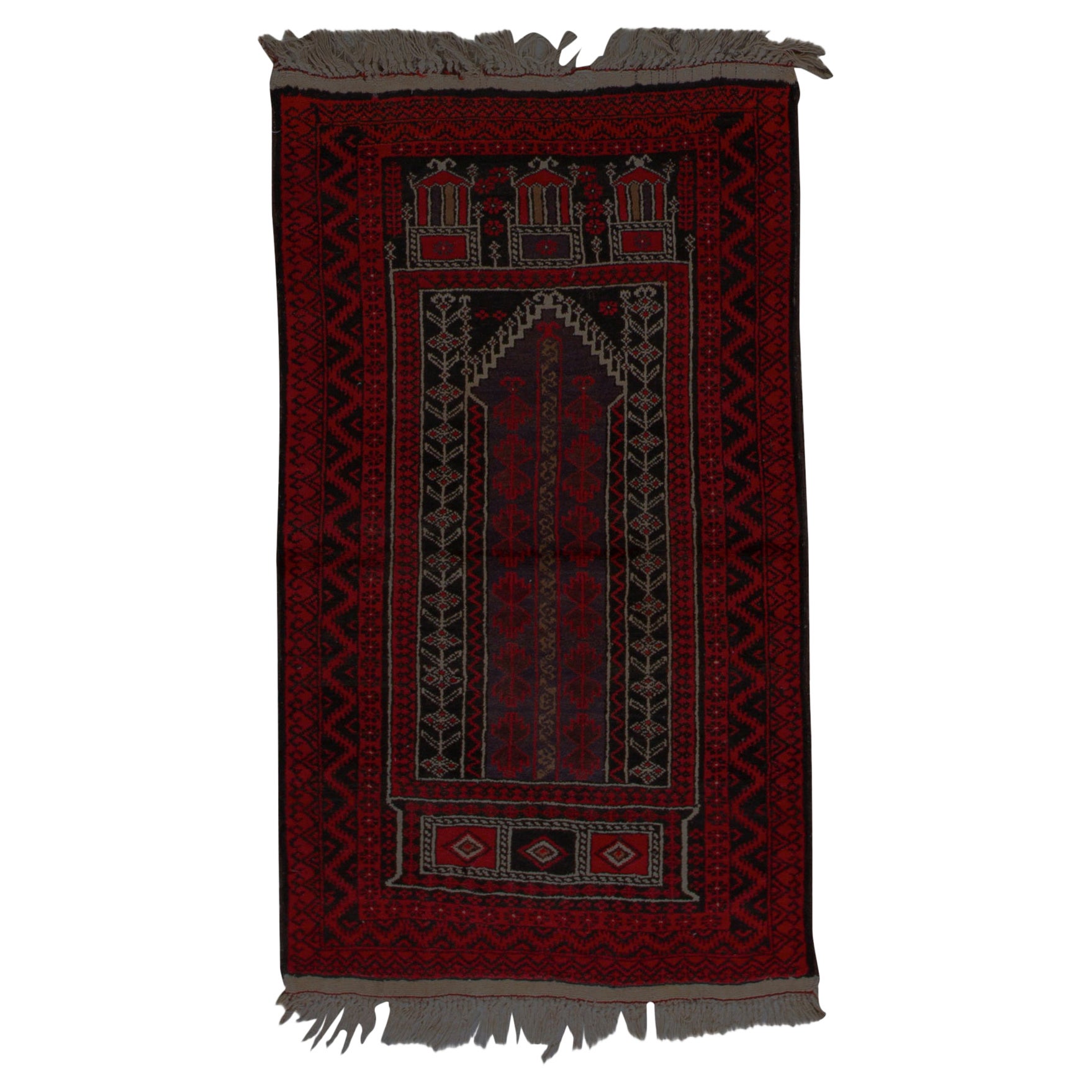 Handwoven Luxury Wool Afchan Balouch Red / Red For Sale