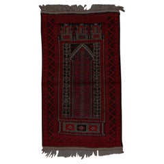 Vintage Handwoven Luxury Wool Afchan Balouch Red / Red