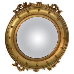Vintage Reproduction Gilt Framed Convex Mirror