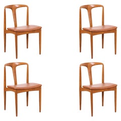 Johannes Andersen "Juliane" Teak & Leather Dining Chairs for Uldum Møbelfabrik
