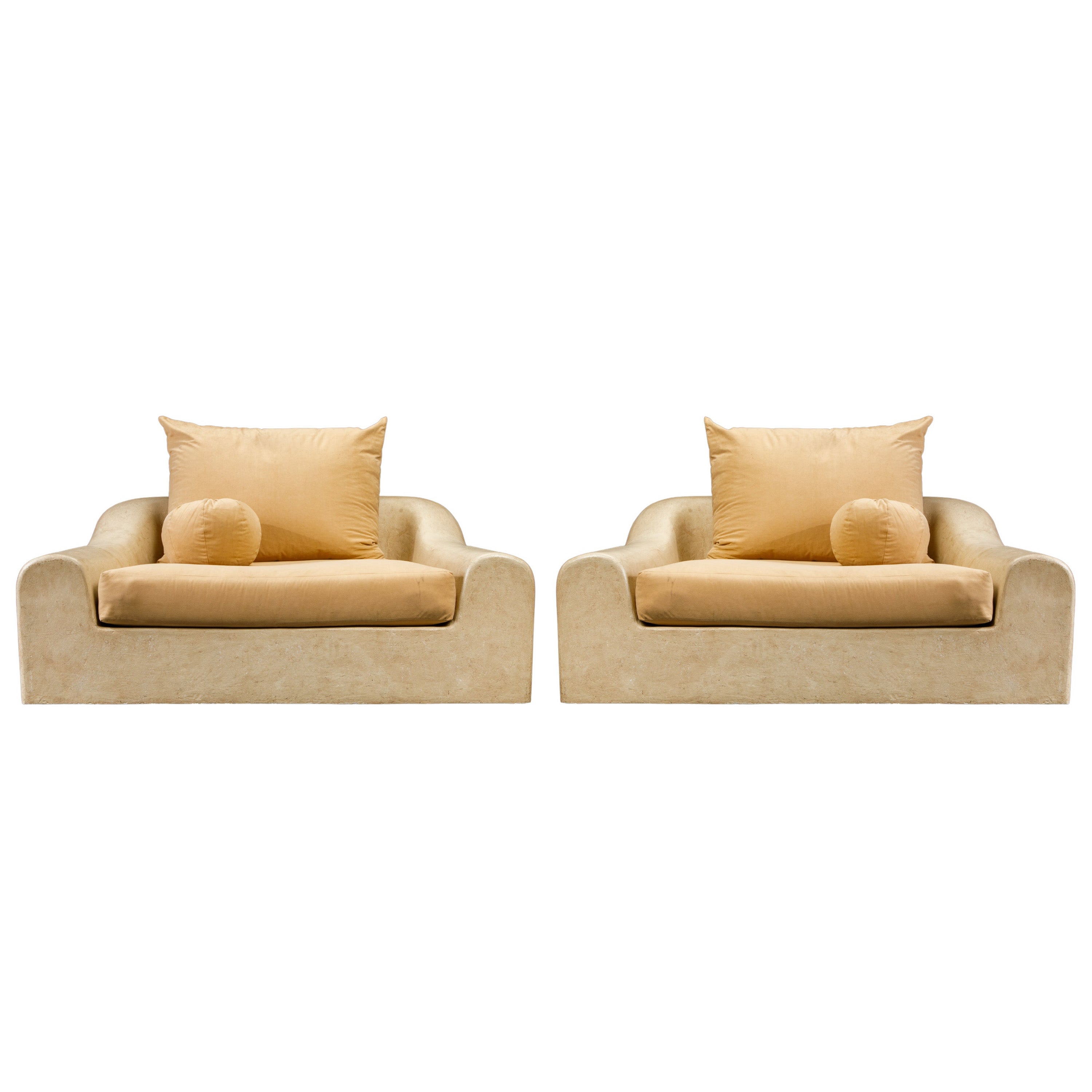 Monumental Pair of Fiberglass 'Jennifer' Lounge Chairs by Michael Taylor, 1970s For Sale