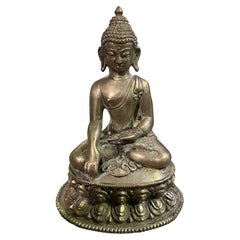 Tibetan Asian Sitting Serene Buddha Statue Sculpture