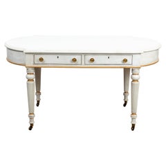 Regency Style White and Gold Writing Table