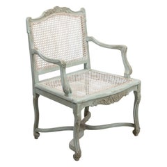 Louis XV Style Painted Caned Armchair