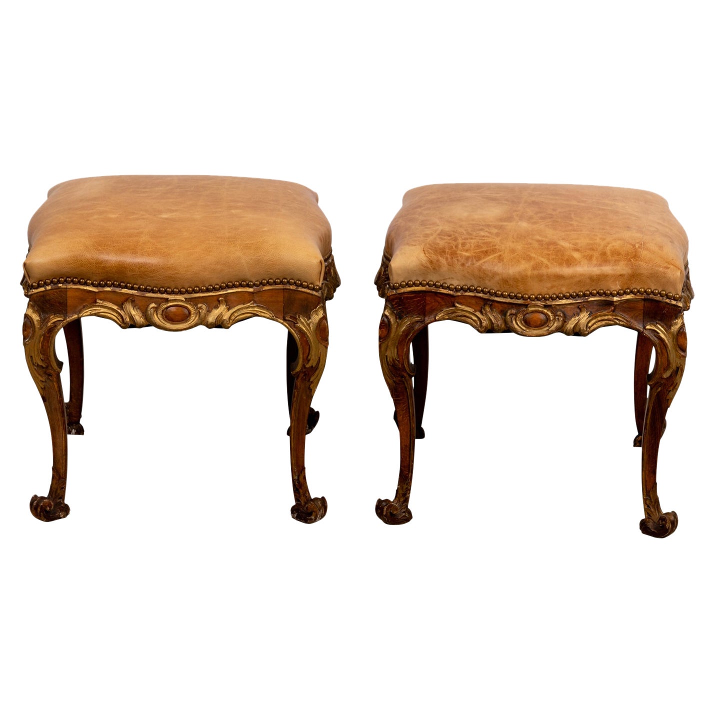Pair of Rococo Style Footstools