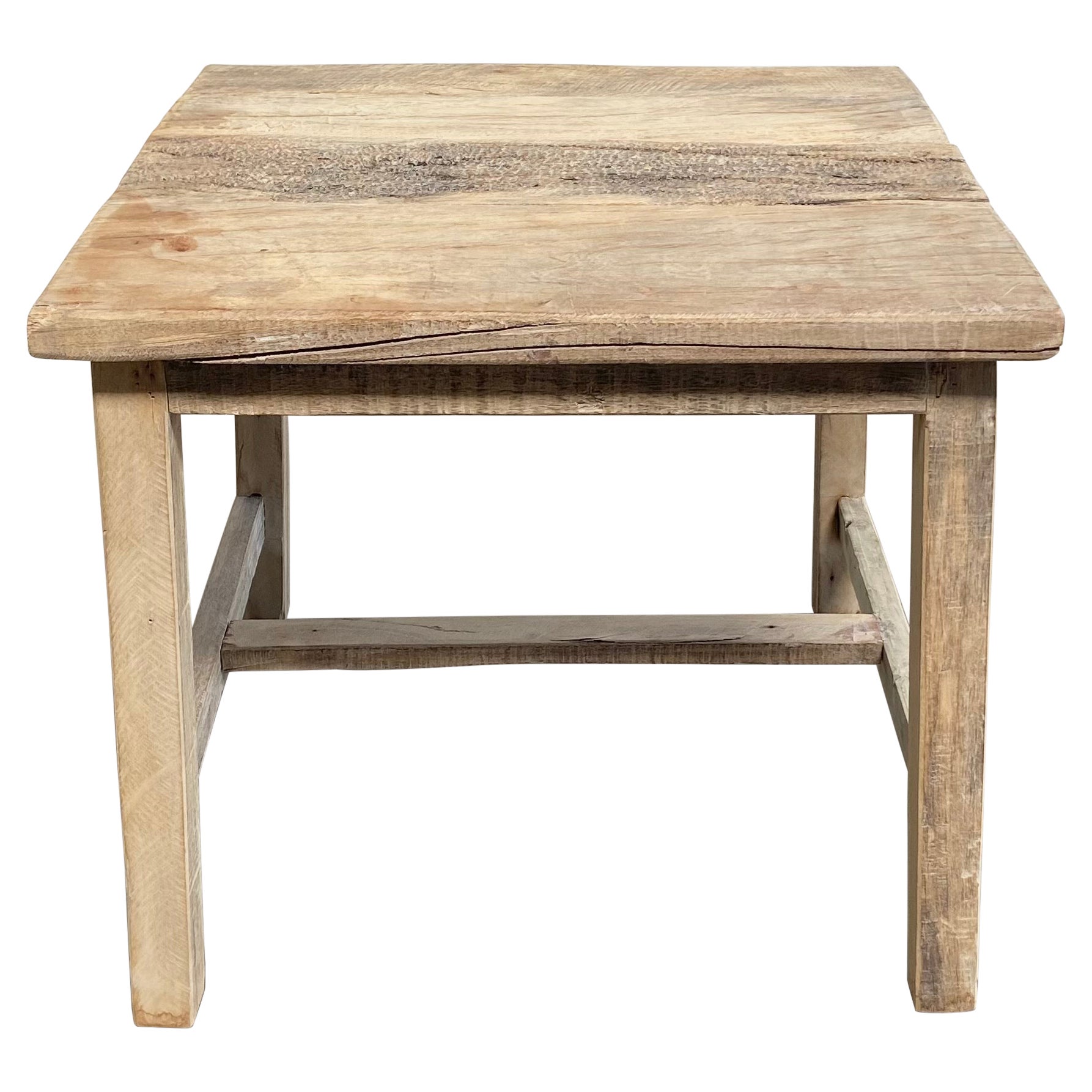 Teak Wood Rustic Side Table For Sale at 1stDibs
