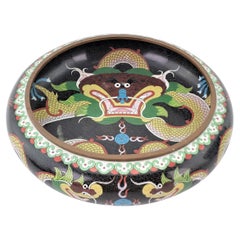 Grand bol ancien chinois décoré de dragon impérial en cloisonnées