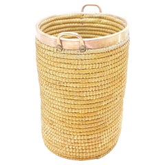 Vintage  Basket in Rattan, Cooper and Brass, Italy, 1970