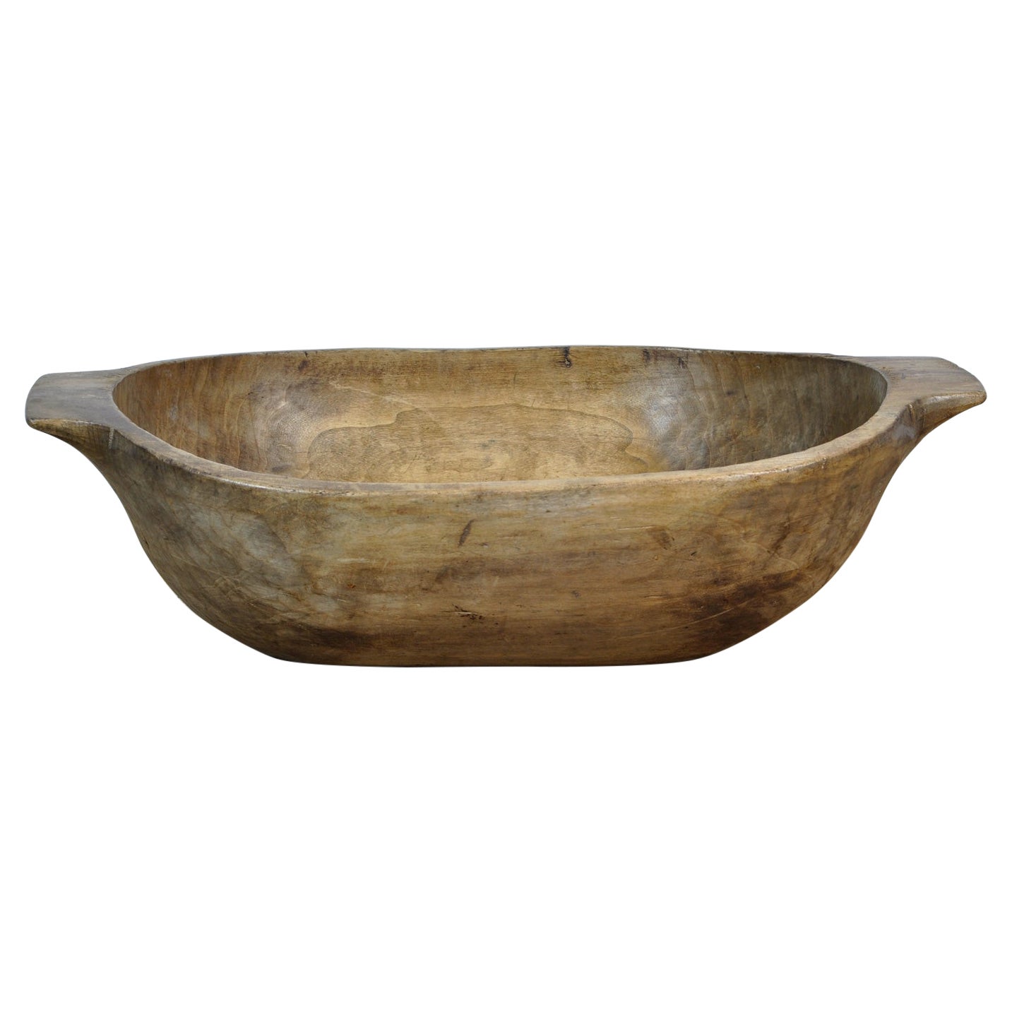 Big Handmade Wooden Dough Bowl, Early 1900s