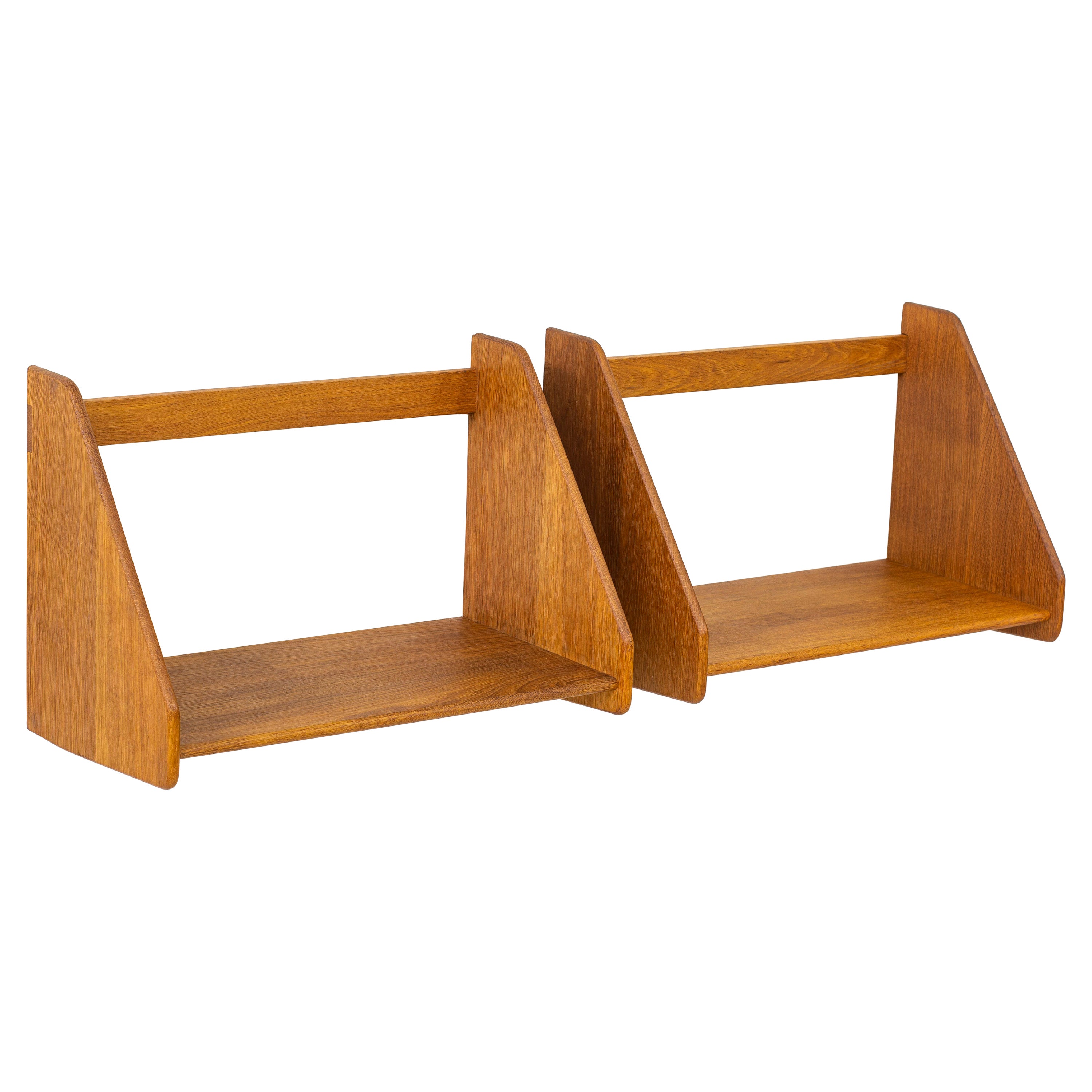 Pair of Wall Shelves in Oak by Hans J. Wegner, Ry Møbler, Denmark, 1960s