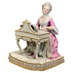 Meissen Model of a Woman Emblematic of ‘hearing’ from a Series of the Senses