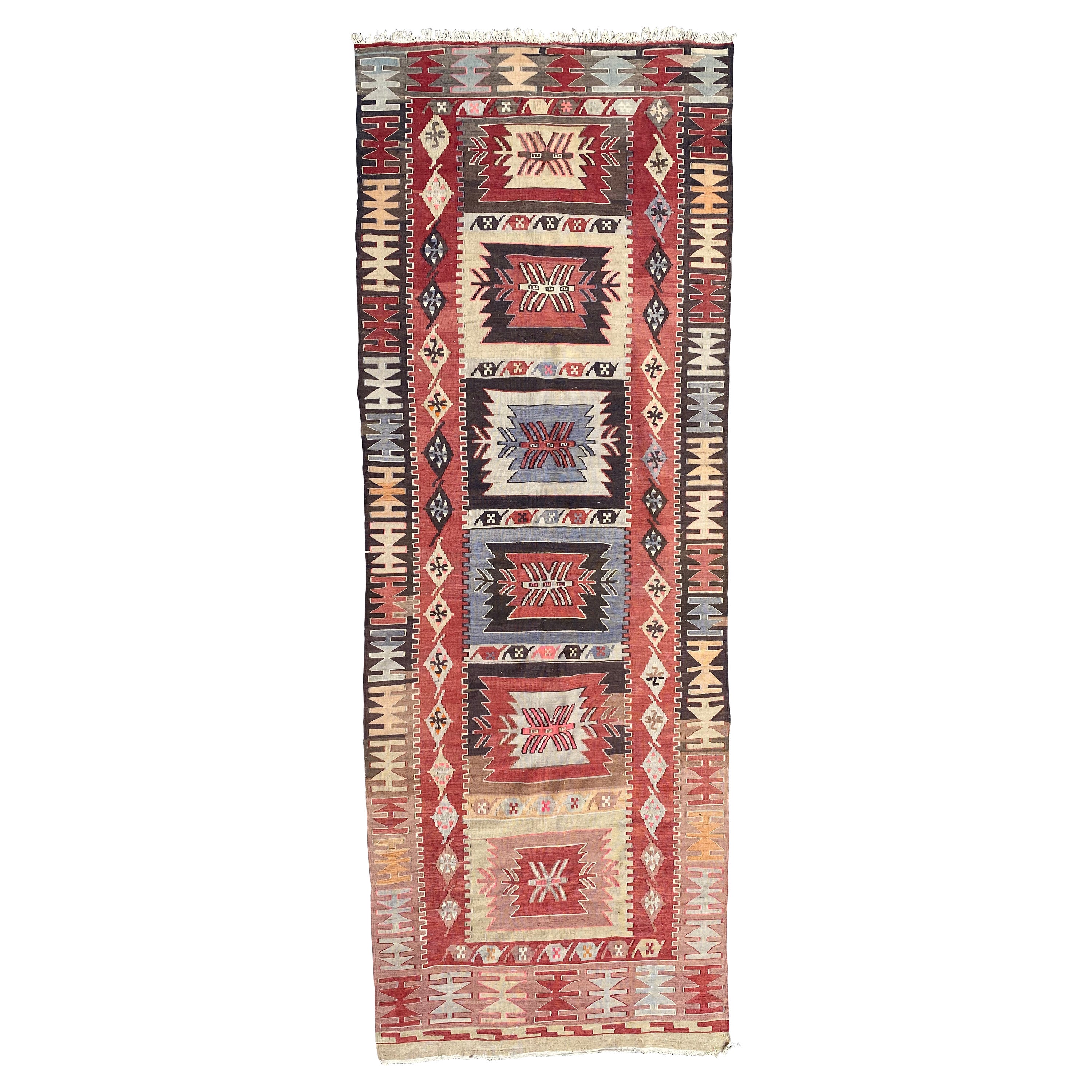 Bobyrug’s Nice Vintage Anatolian Turkish Kilim