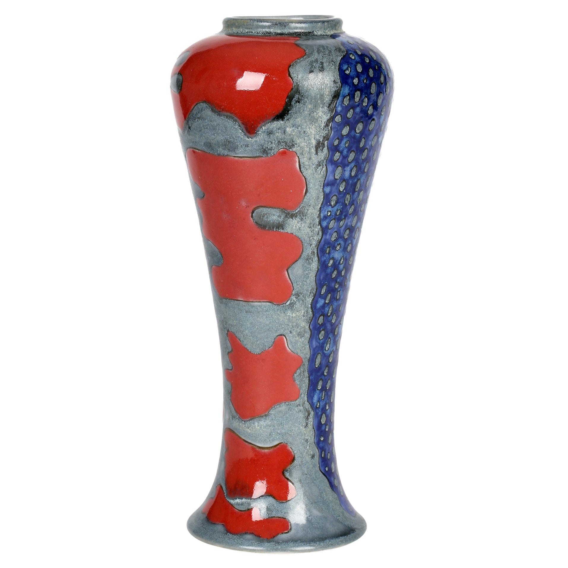 Cobridge English Stoneware Abstract Design Art Pottery Vase For Sale