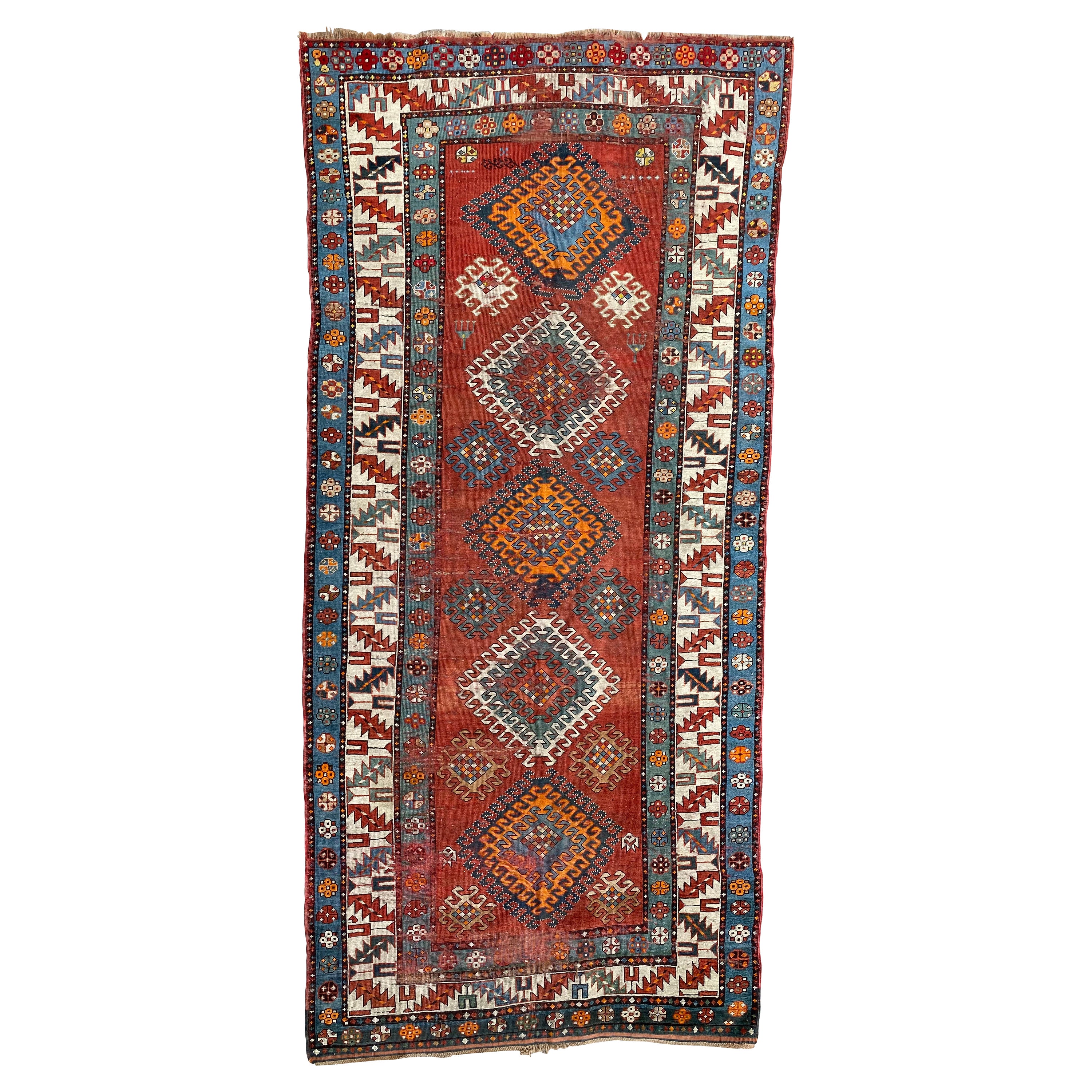 Bobyrug’s Wonderful Long Antique Kazak Runner