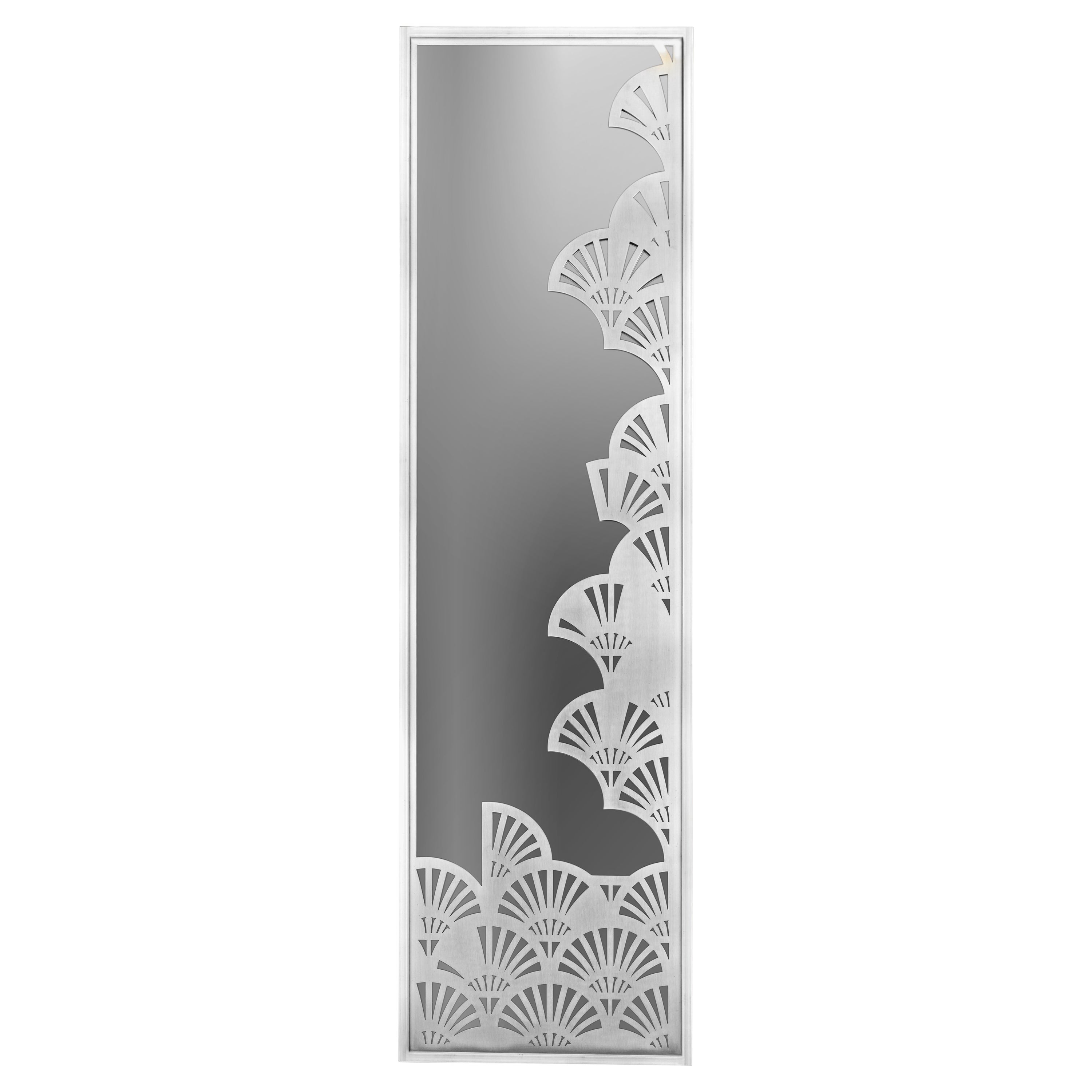 Asymmetric Lotus Pattern Stainless Steel Mirror Inspired from Ancient Egypt For Sale