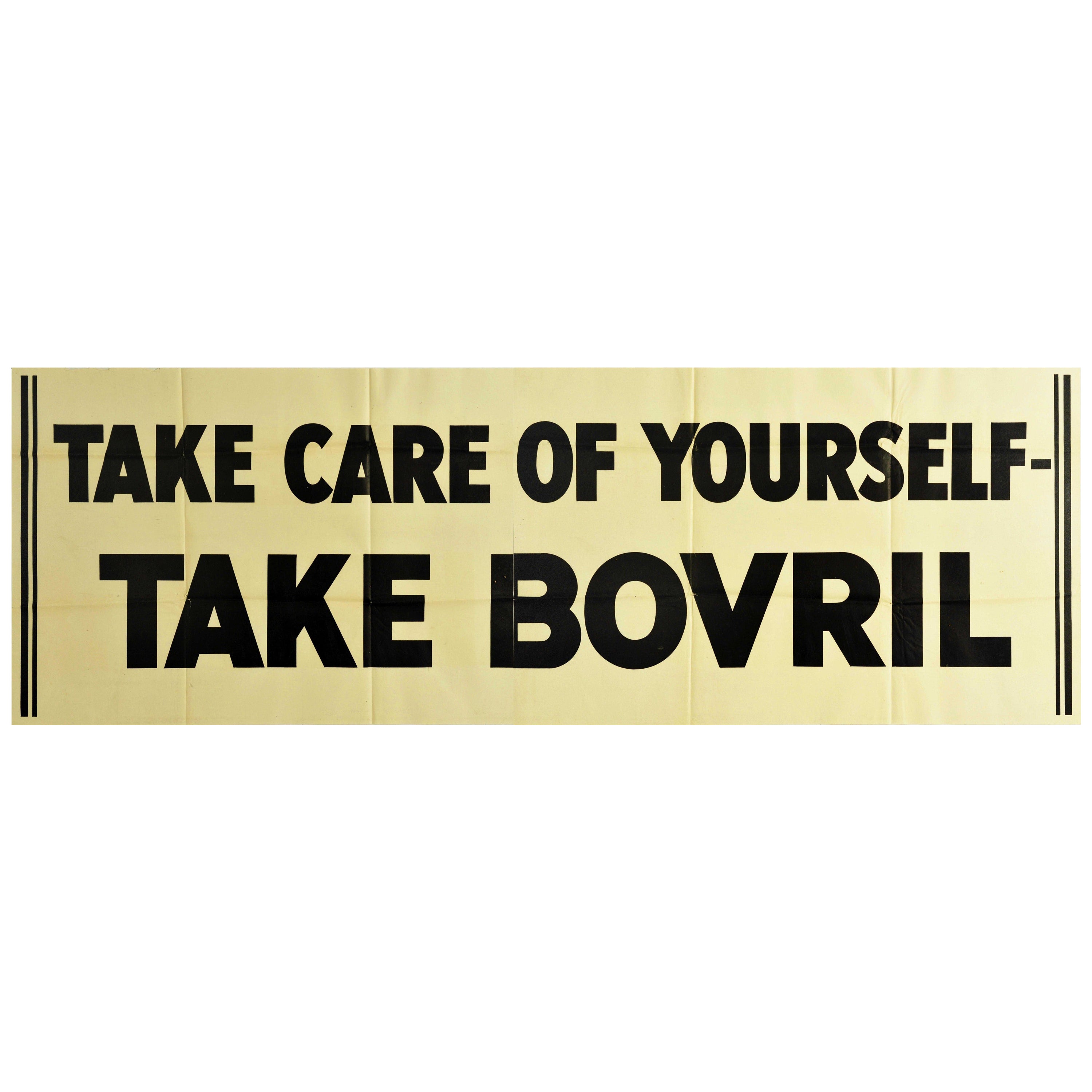 Original Vintage Poster Take Care Of Yourself Take Bovril Beef Soup Drink Food
