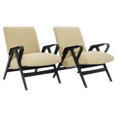Mid-Century Wooden Armchairs No. 24-23 by Tatra, a Pair