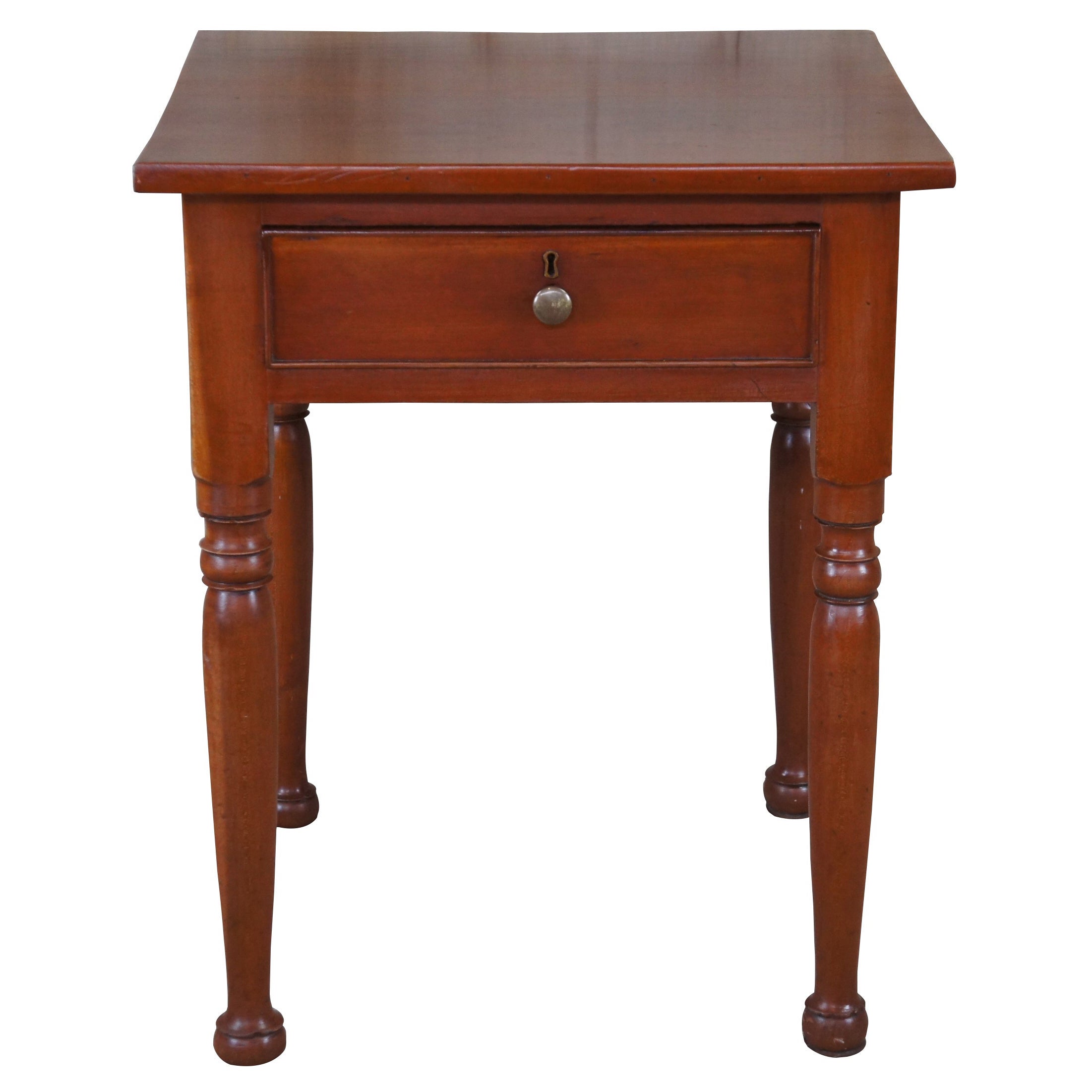 Antique Early American Soid Cherry Side Accent Table Nightstand