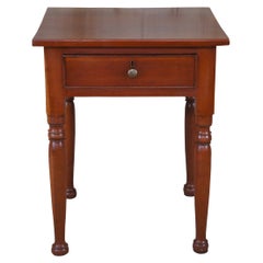Antique Early American Soid Cherry Side Accent Table Nightstand