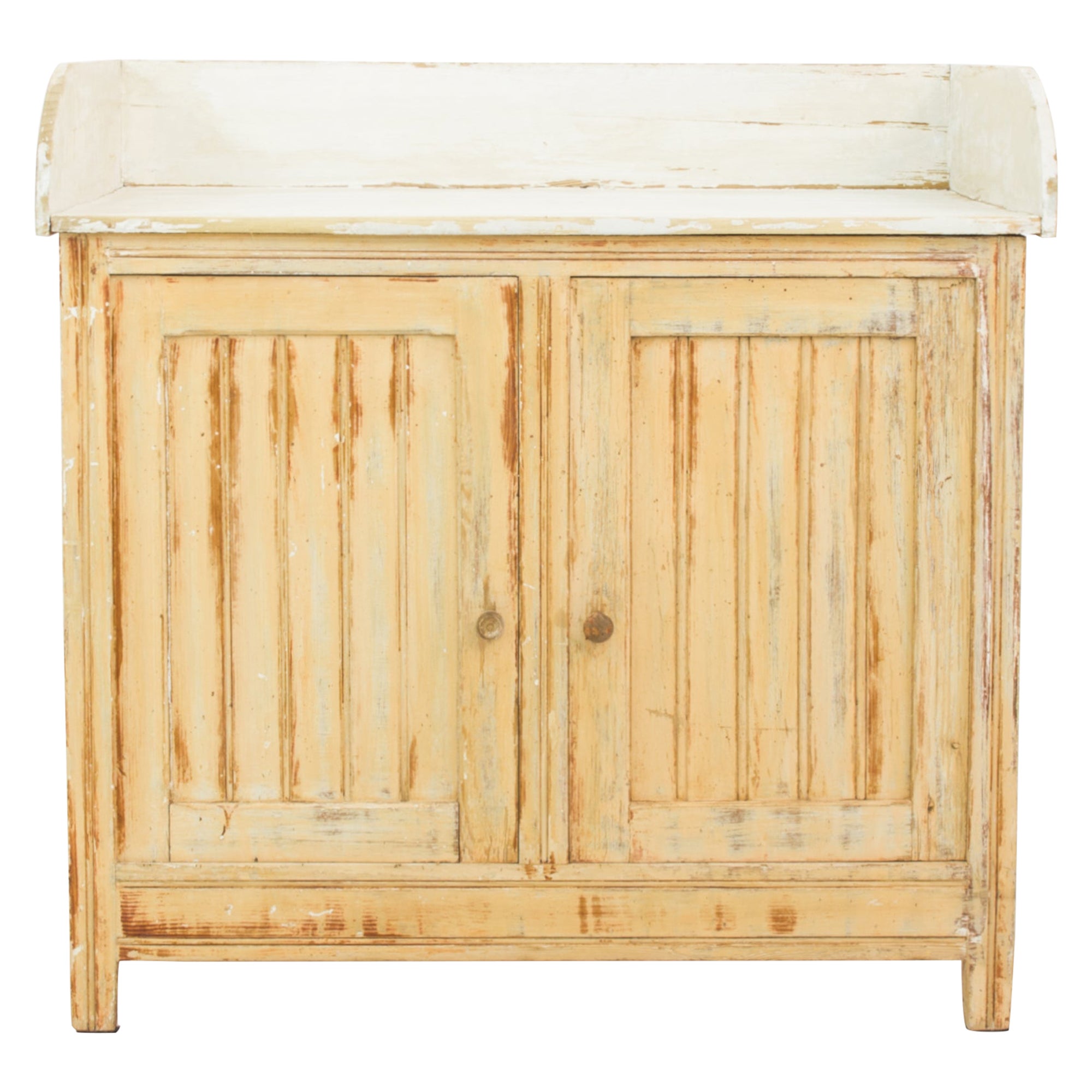 Antique French Country Patinated Wooden Vanity