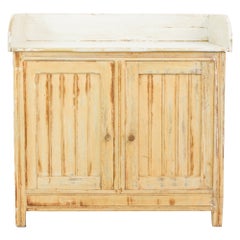Antique French Country Patinated Wooden Vanity
