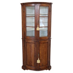 18th Century Italian Antique Corner Cupboard or Corner Cabinet in Poplar Wood