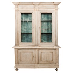 1860s French Bleached Oak Vitrine