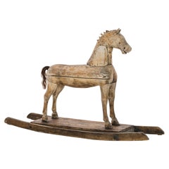 1900s Scandinavian Wooden Rocking Horse