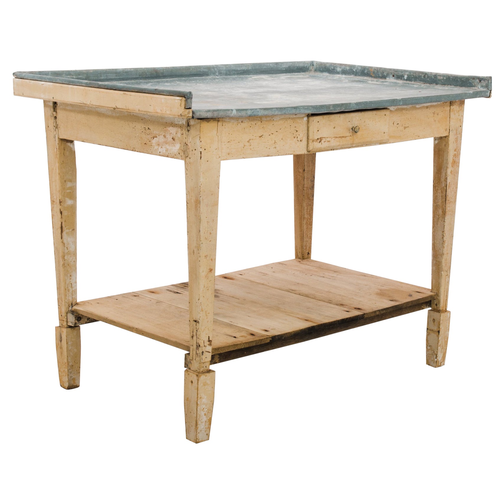 Antique French Zinc Top Potting Table at 1stDibs