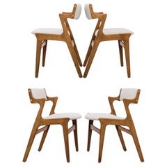 Retro 1960s Danish Modern Teak Dining Chairs, Set of Four