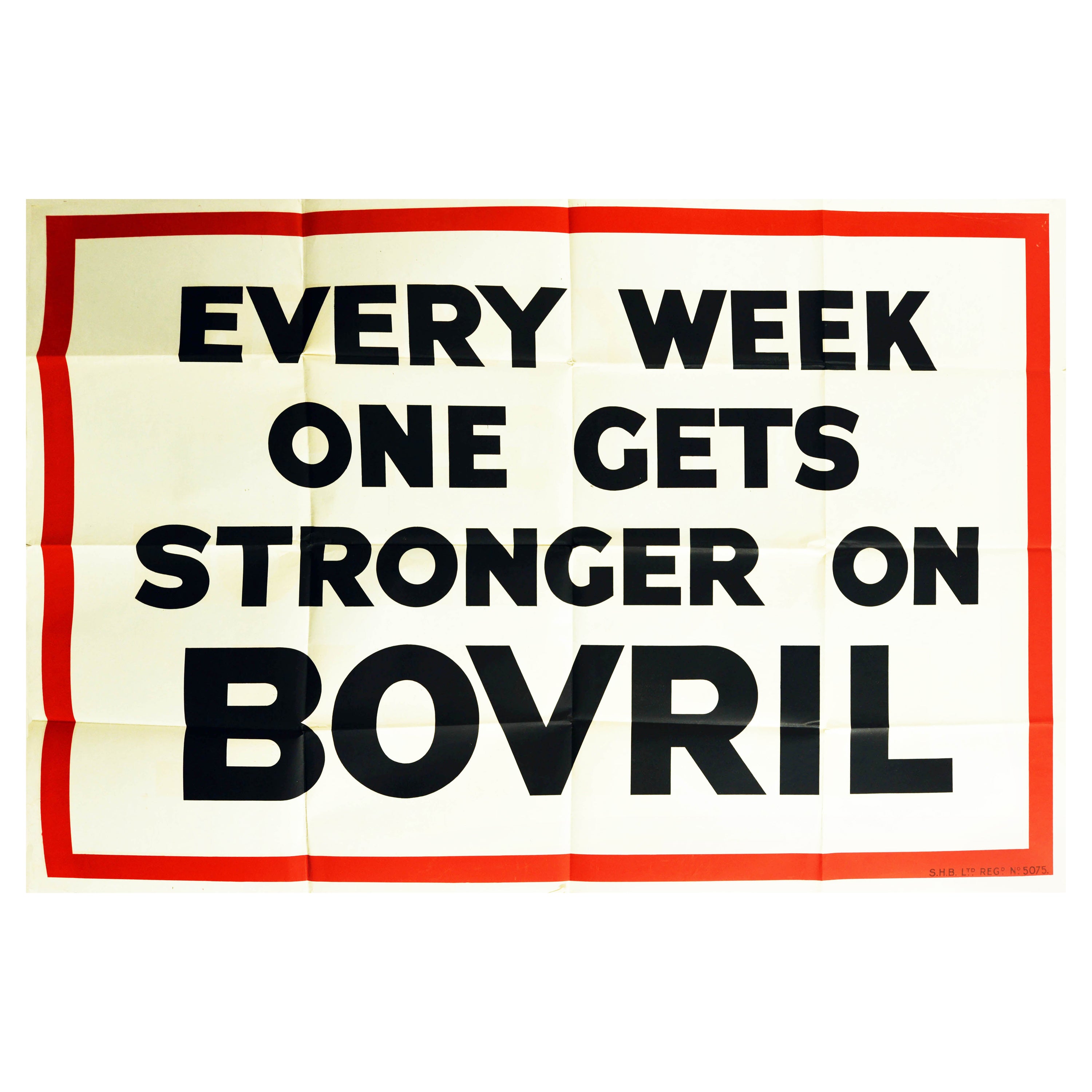 Original Vintage Poster Every Week One Gets Stronger On Bovril Hot Drink Food Ad