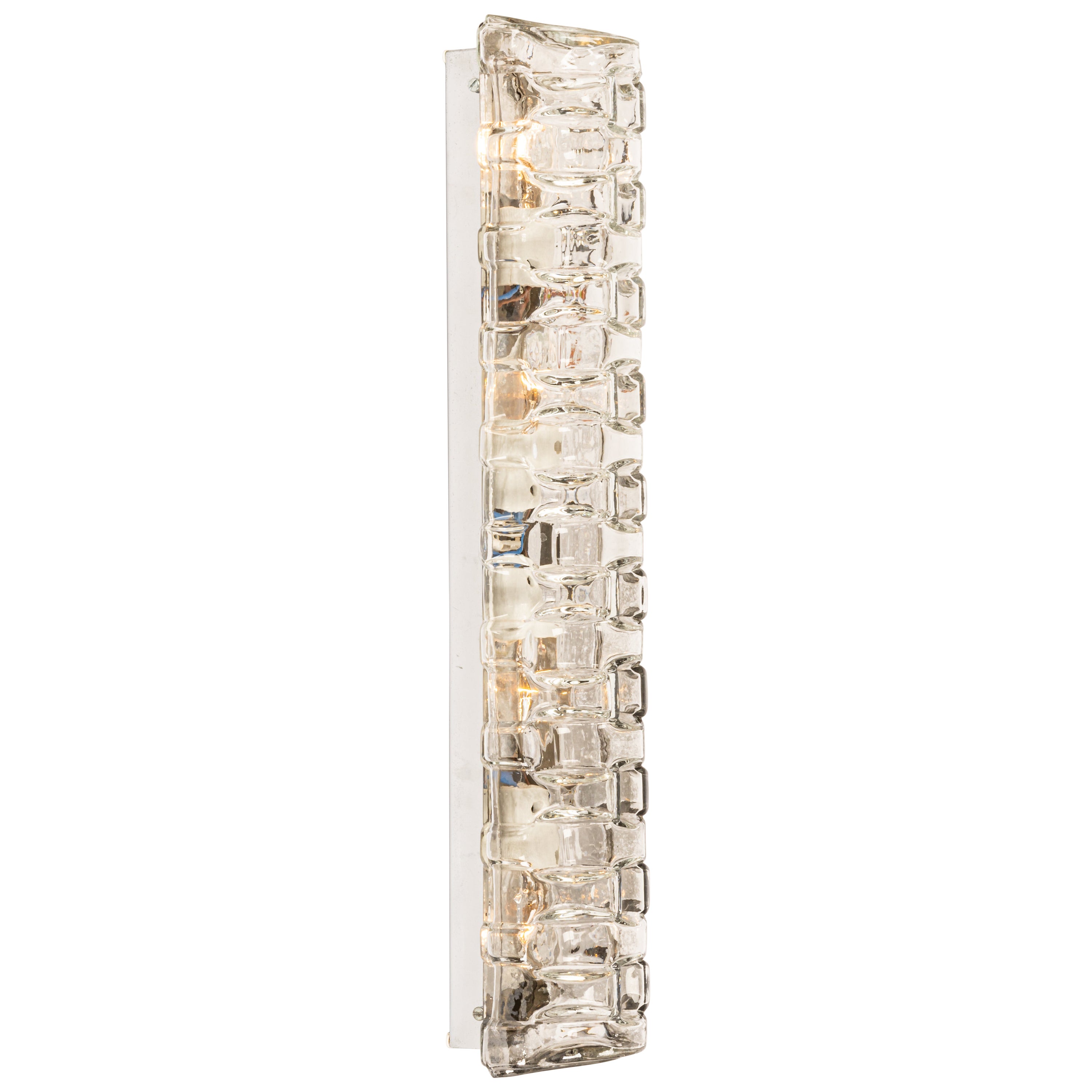 Large Glass Sconce Wall Fixture by Hillebrand, Germany