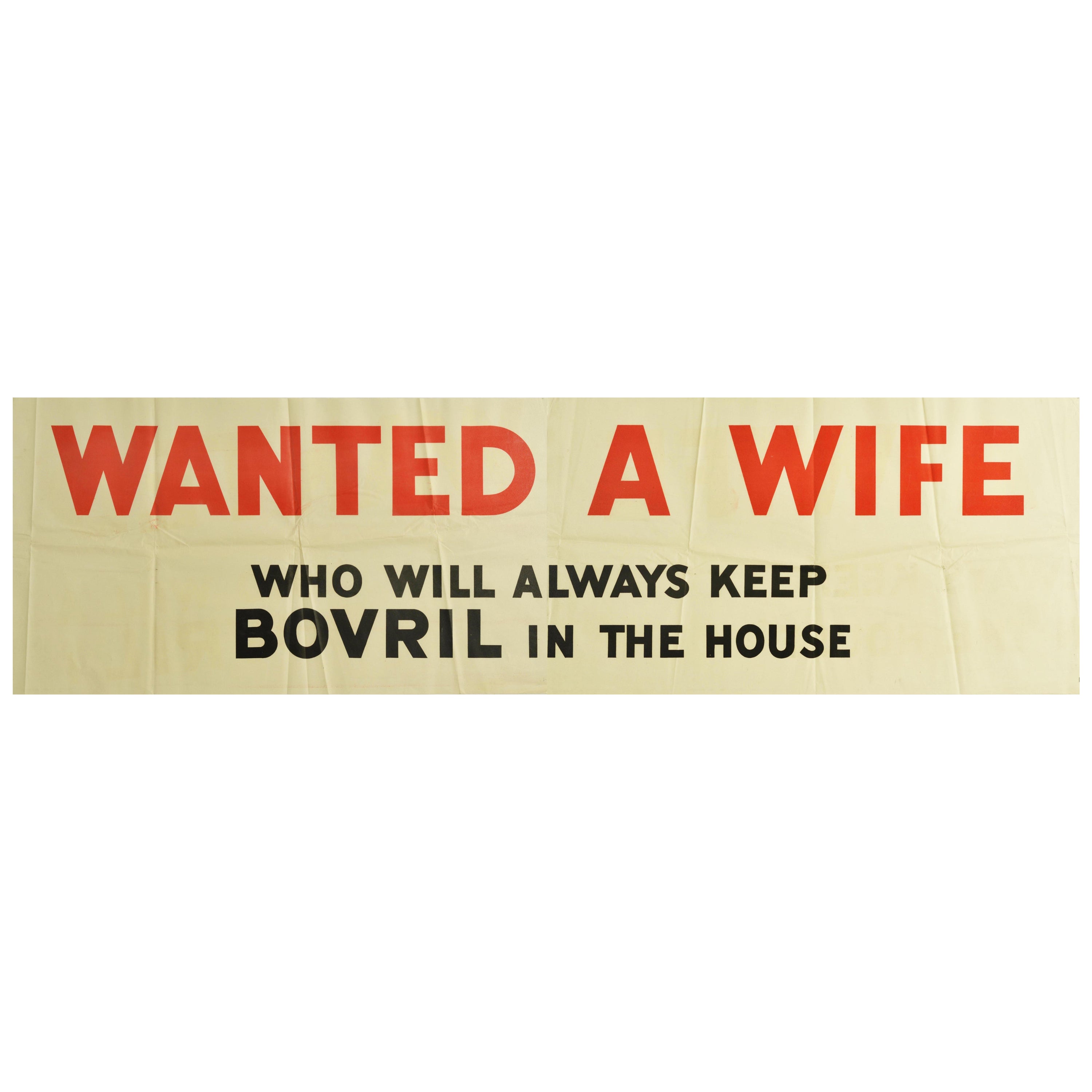 Original Vintage Poster Wanted A Wife Who Will Always Keep Bovril In The House