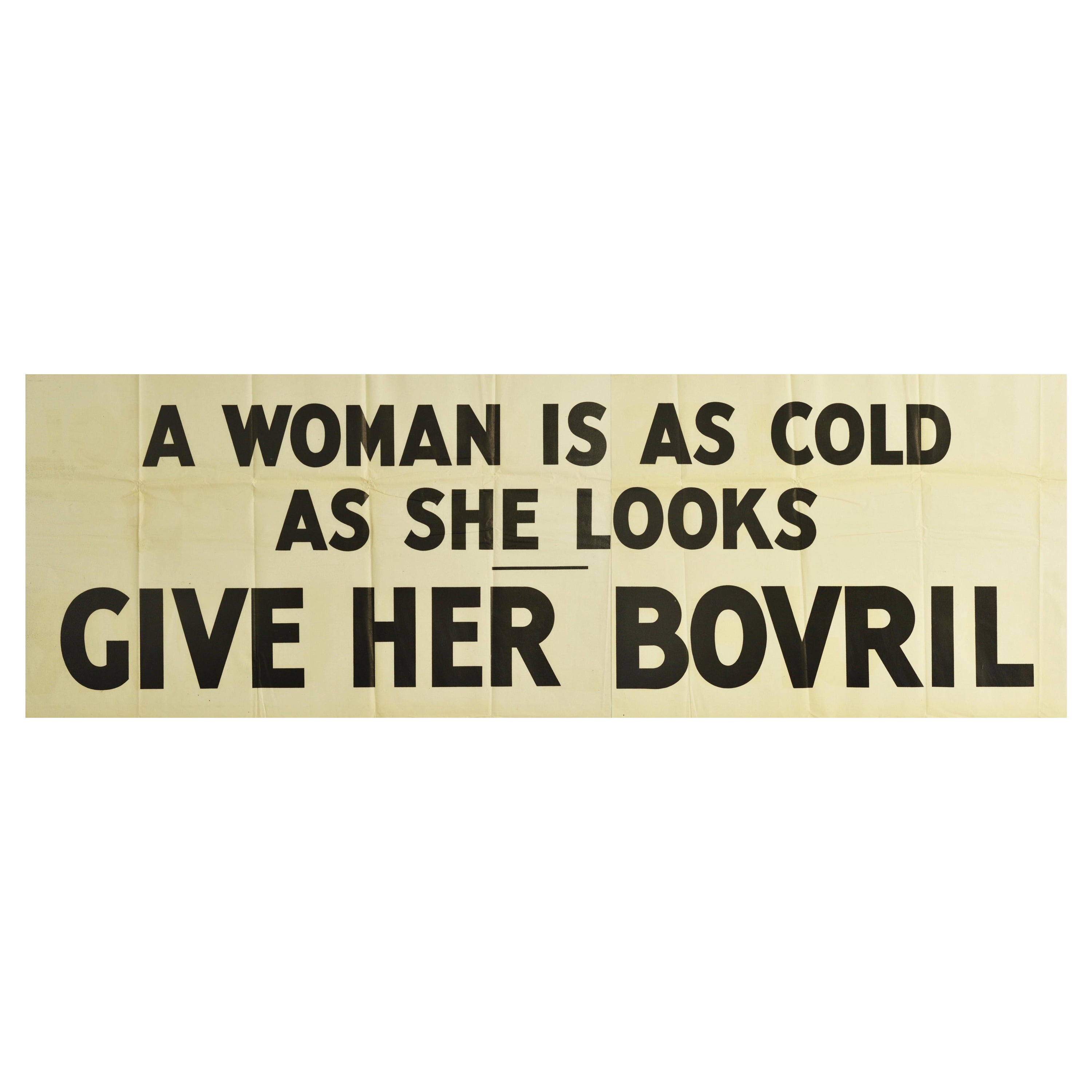 Original Vintage Poster A Woman Is As Cold As She Looks Give Her Bovril Hot Food