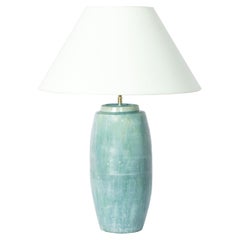 Vintage Chinese Celadon Ceramic Vase Table Lamp