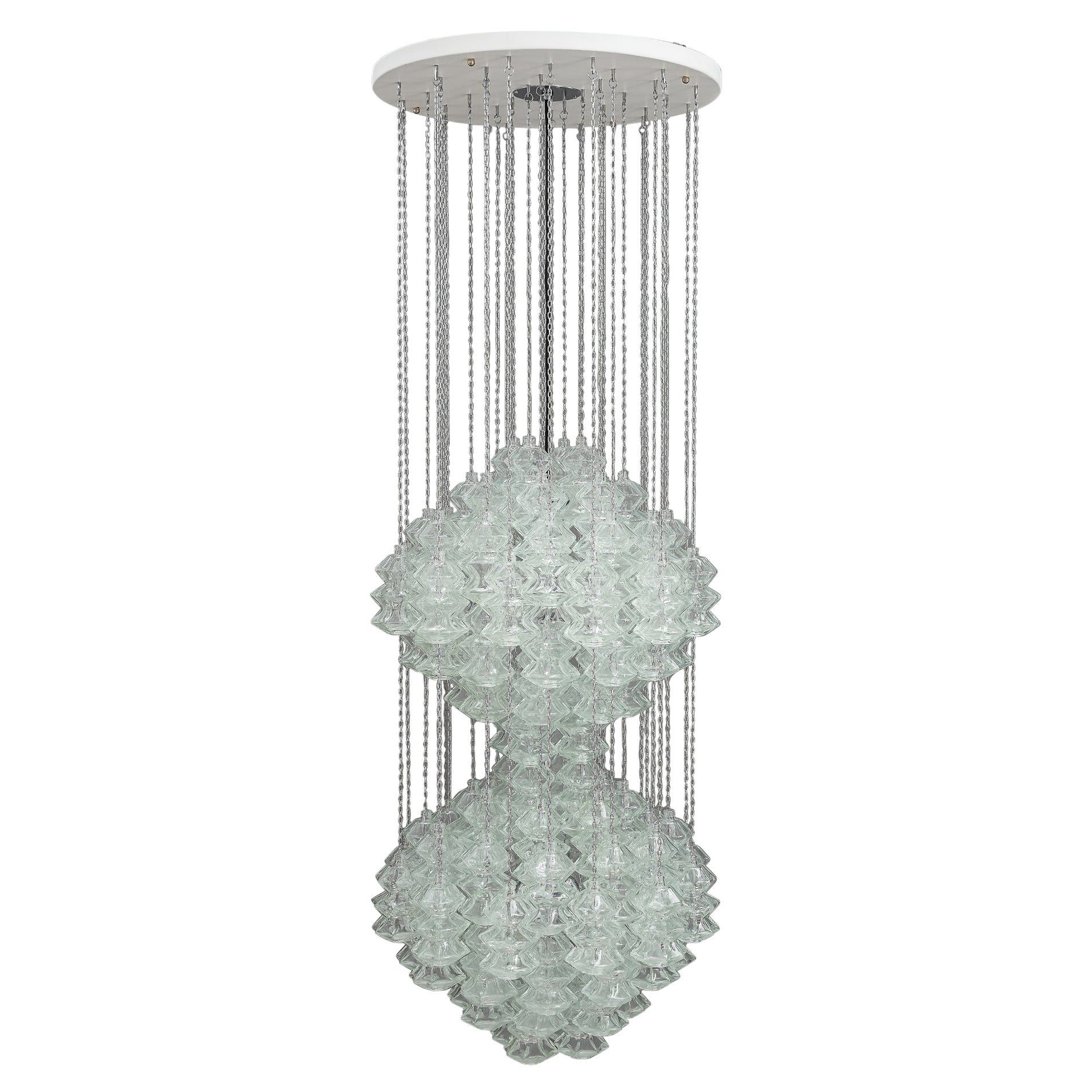Double "Pagode" Pendant Chandelier by Kalmar, Vienna, c. 1960 For Sale