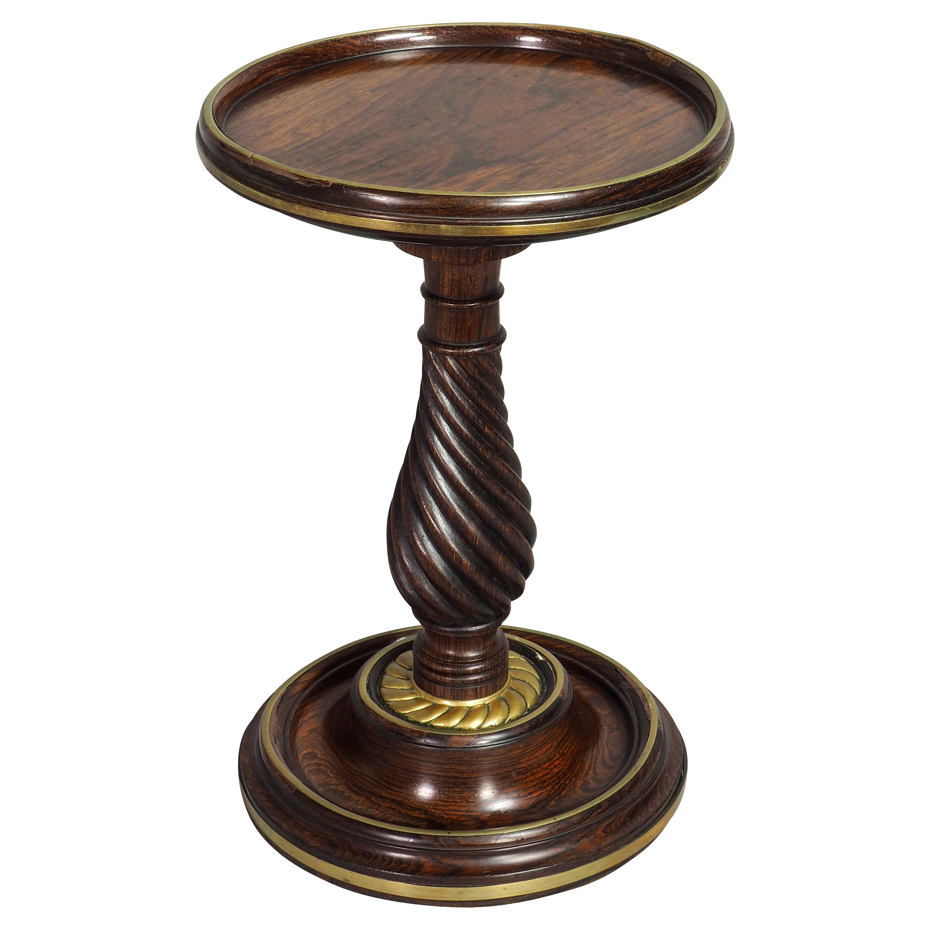 Regency Rosewood and Brass Candlestick Riser For Sale