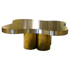 Flair Edition Free-Form Low Coffee Table in Natural Brass, Italy, 2021